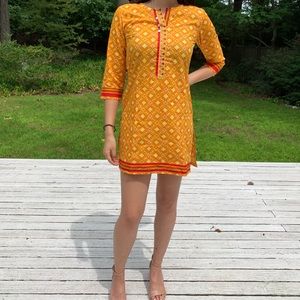 Ethnic Indian Kurti/ Mini Dress Orange Cute